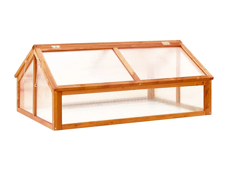 Serra tenda riparo piante fiori ortaggi 114 x 80 x 50 cm legno di abete marrone 02_0044439