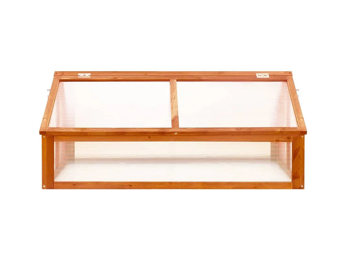 Serra tenda riparo piante fiori ortaggi 114 x 80 x 50 cm legno di abete marrone 02_0044439