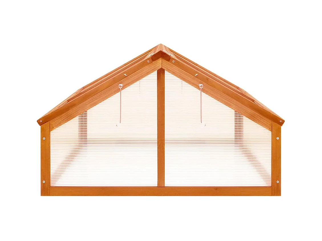 Serra tenda riparo piante fiori ortaggi 114 x 80 x 50 cm legno di abete marrone 02_0044439