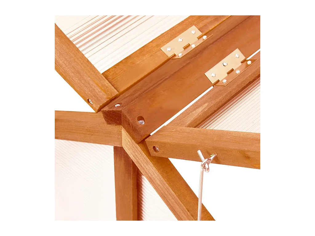 Serra tenda riparo piante fiori ortaggi 114 x 80 x 50 cm legno di abete marrone 02_0044439