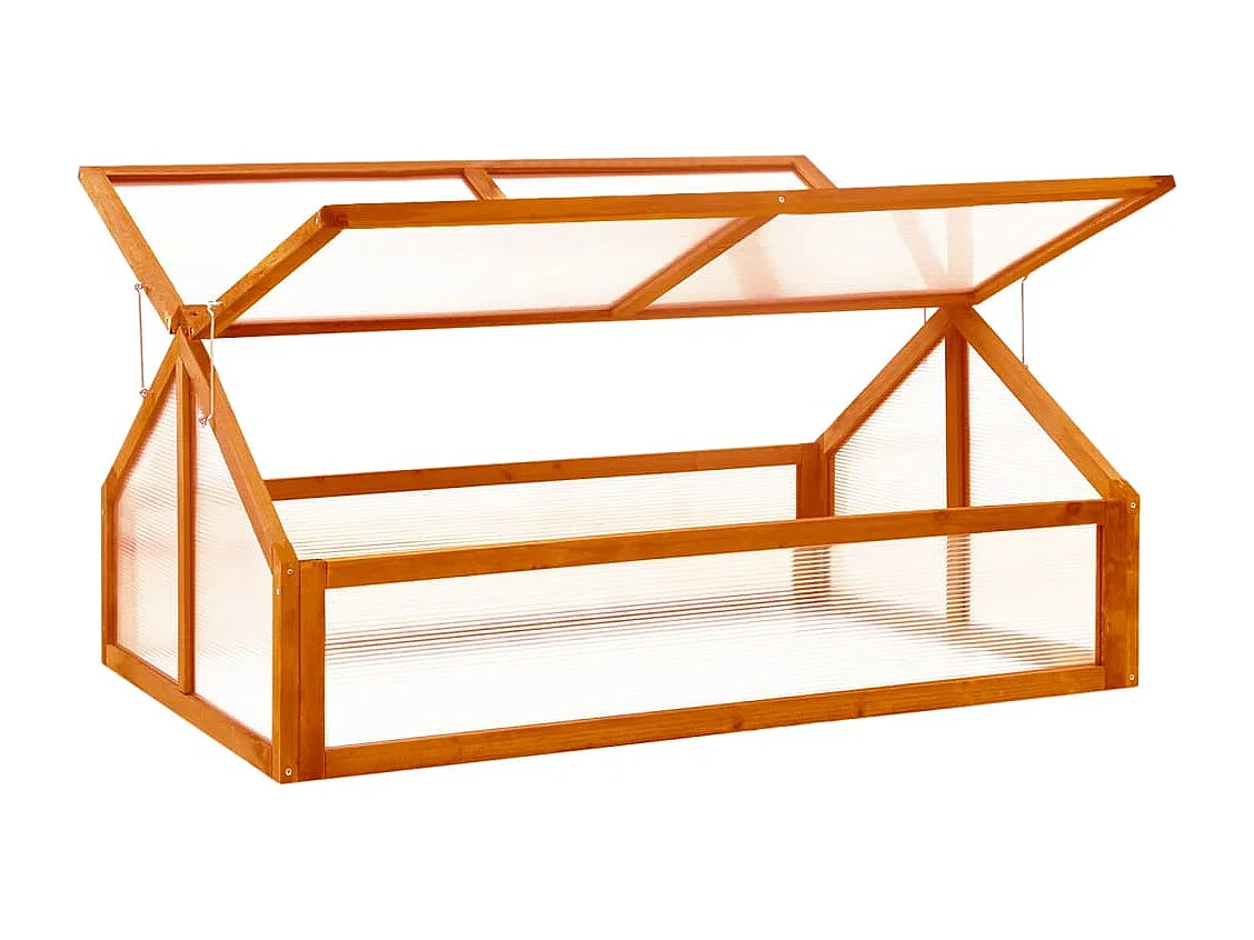 Serre tente abri plante bois marron 114 x 80 x 50 cm 02_0044439