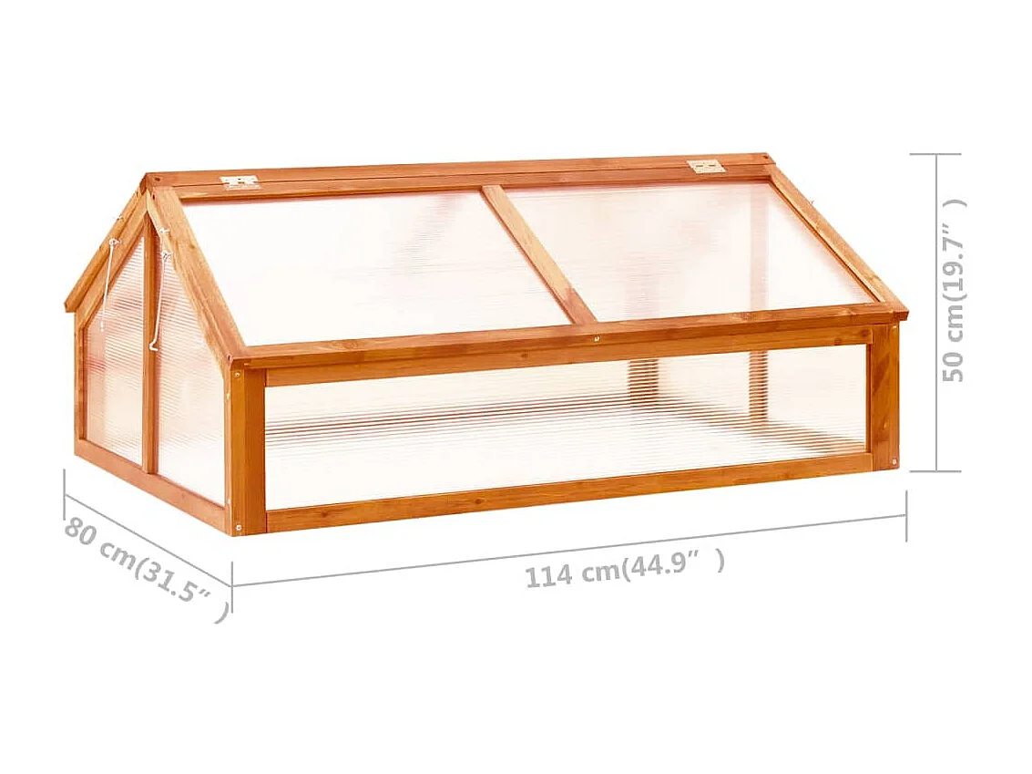 Serre tente abri plante bois marron 114 x 80 x 50 cm 02_0044439