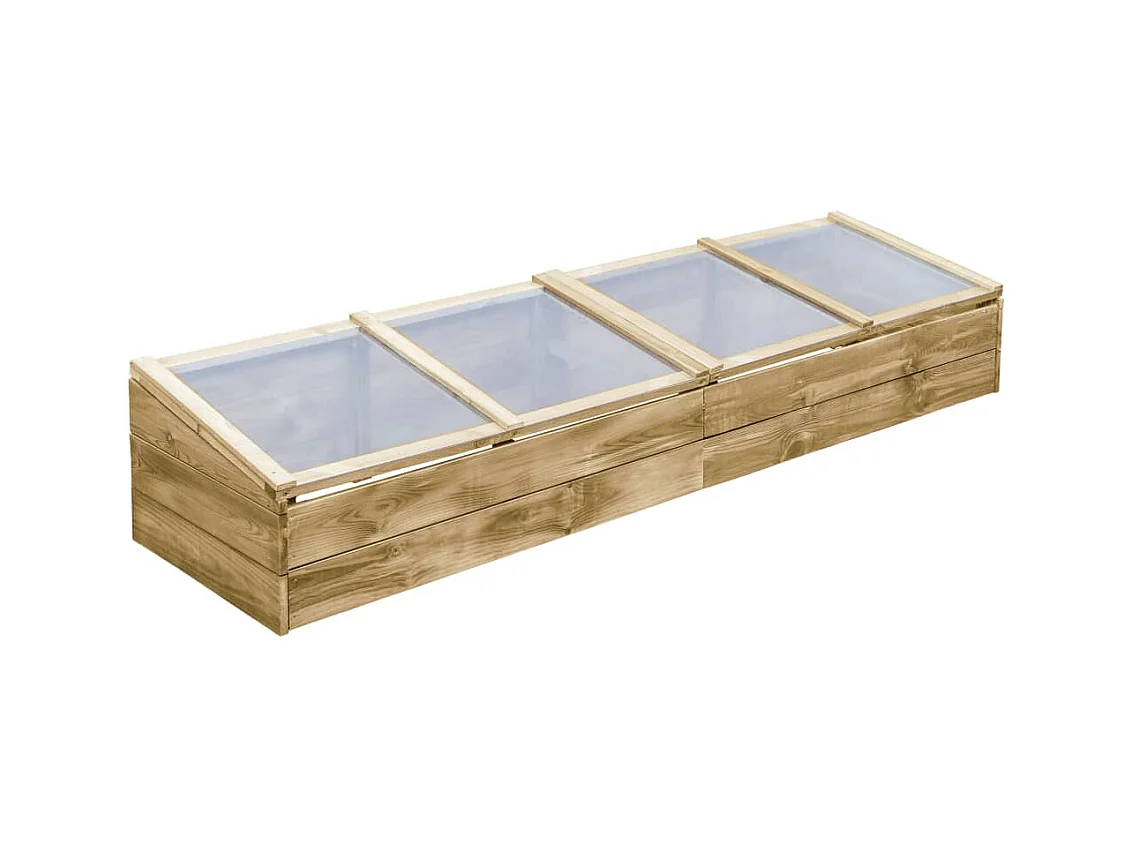 Tenda de estufa abrigo planta flor legumes impregnados madeira de pinho 200 x 50 x 35 cm marrom 02_0044654
