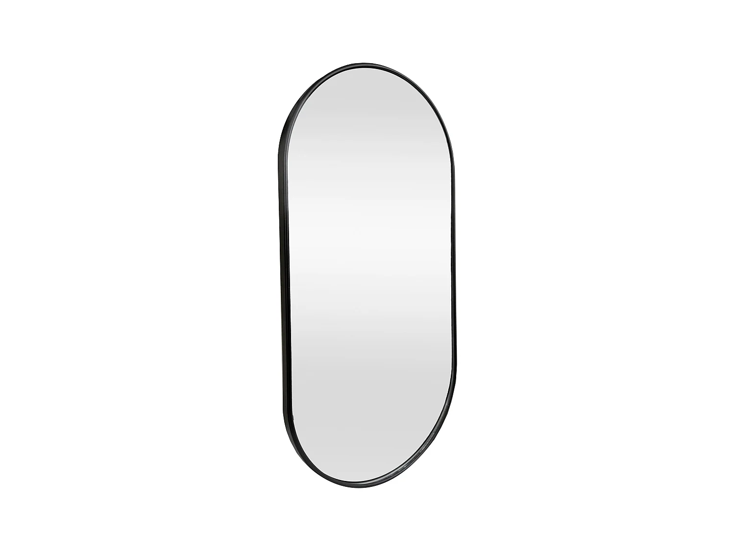 Specchio da parete ovale 30 x 60 cm nero opaco 03_0007952