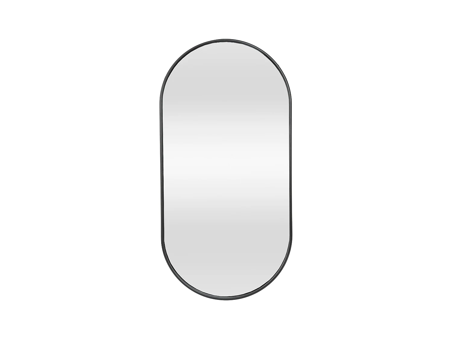 Specchio da parete ovale 30 x 60 cm nero opaco 03_0007952