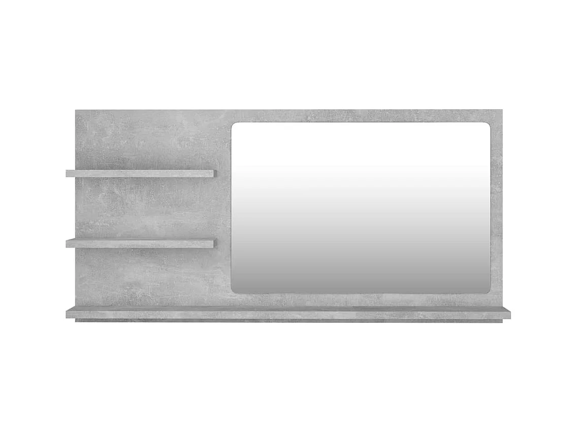 Specchio da bagno 3 ripiani 90 x 10,5 x 45 cm truciolato grigio 02_0006947