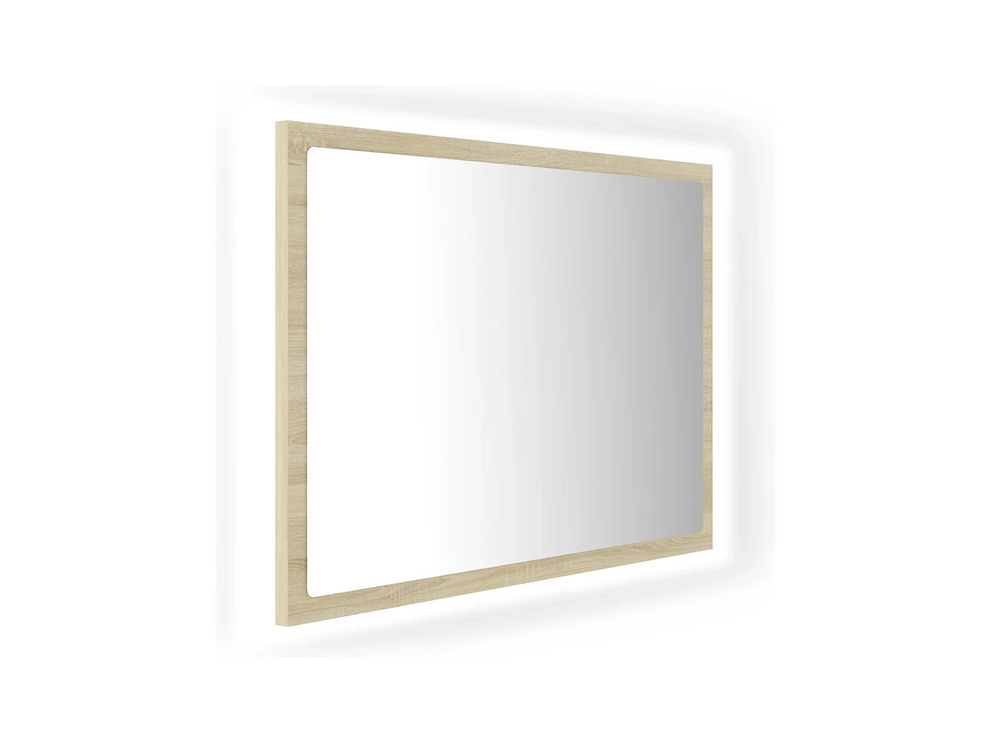 Specchio da bagno LED 60 x 8,5 x 37 cm rovere acrilico 02_0006962