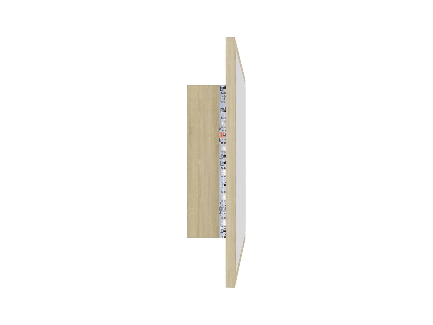 Specchio da bagno LED 60 x 8,5 x 37 cm rovere acrilico 02_0006962