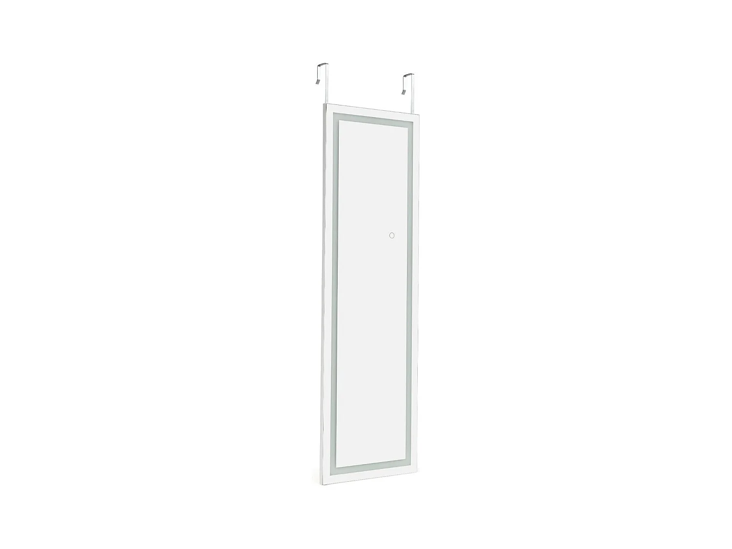 Miroir mural led miroir effet bois blanche 37 x 2 x 120 cm 20_0006878