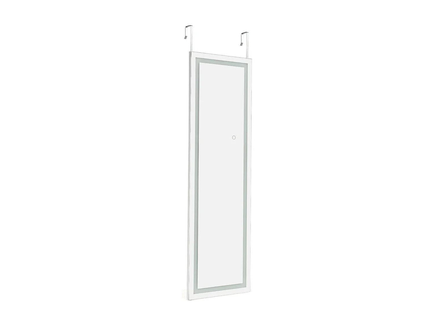 Miroir mural led miroir effet bois blanche 37 x 2 x 120 cm 20_0006878