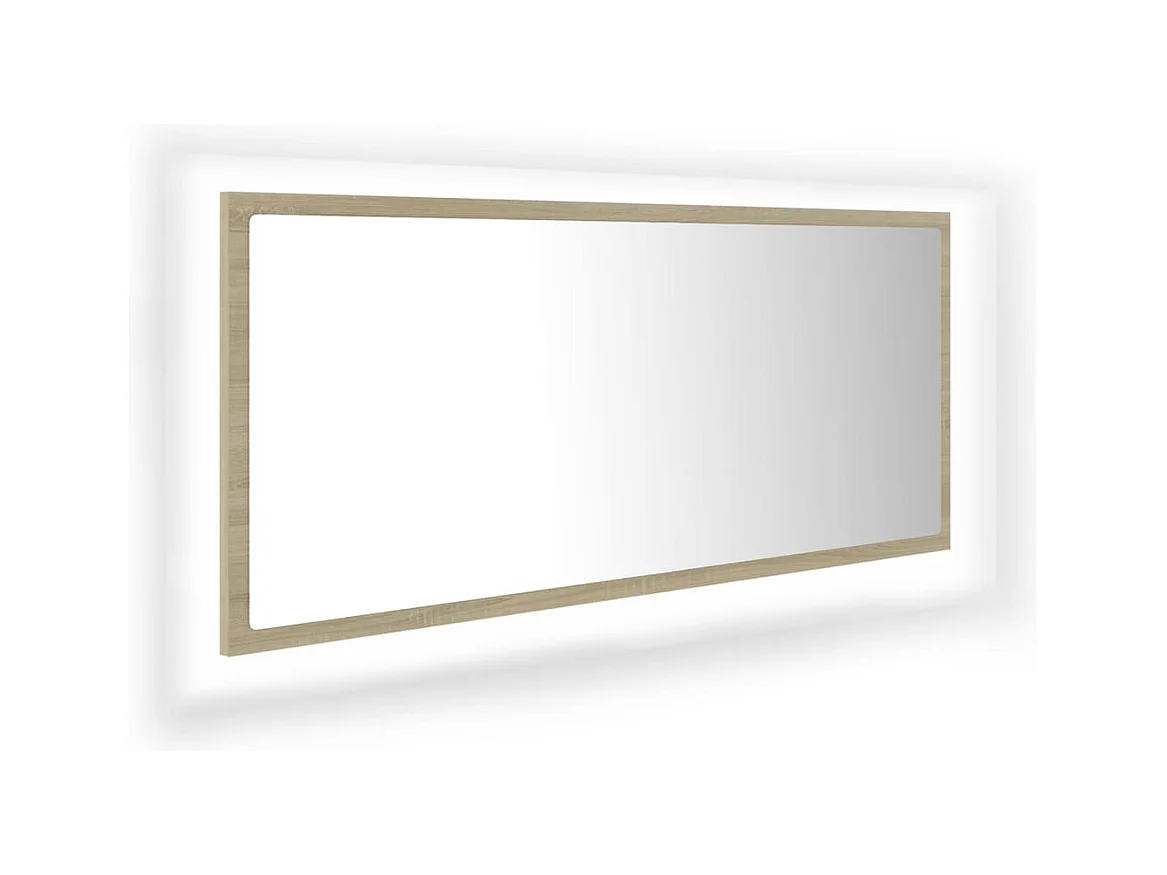 Espejo de baño LED 100 x 8,5 x 37 cm acrílico roble sonoma 02_0006960