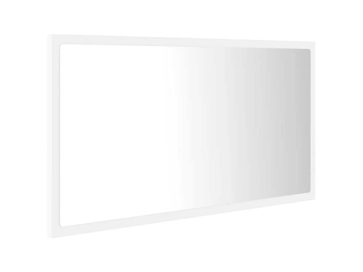 Specchio da bagno a LED 80 x 8,5 x 37 cm acrilico bianco 02_0006982