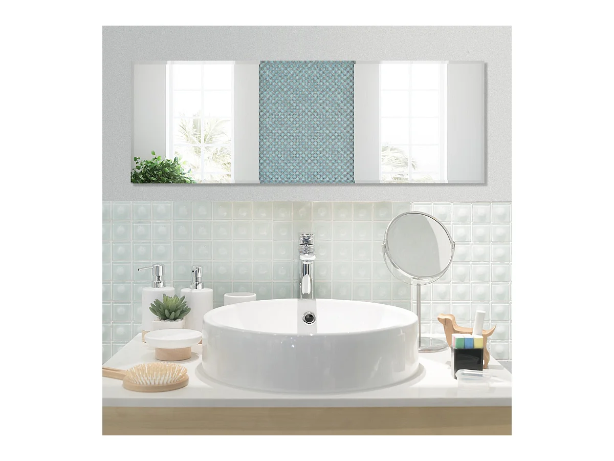 Espejo de pared psyche rectangular sin marco 110 x 38 cm de longitud completa con borde biselado que cuelga vertical u horizontal blanco 20_0006309