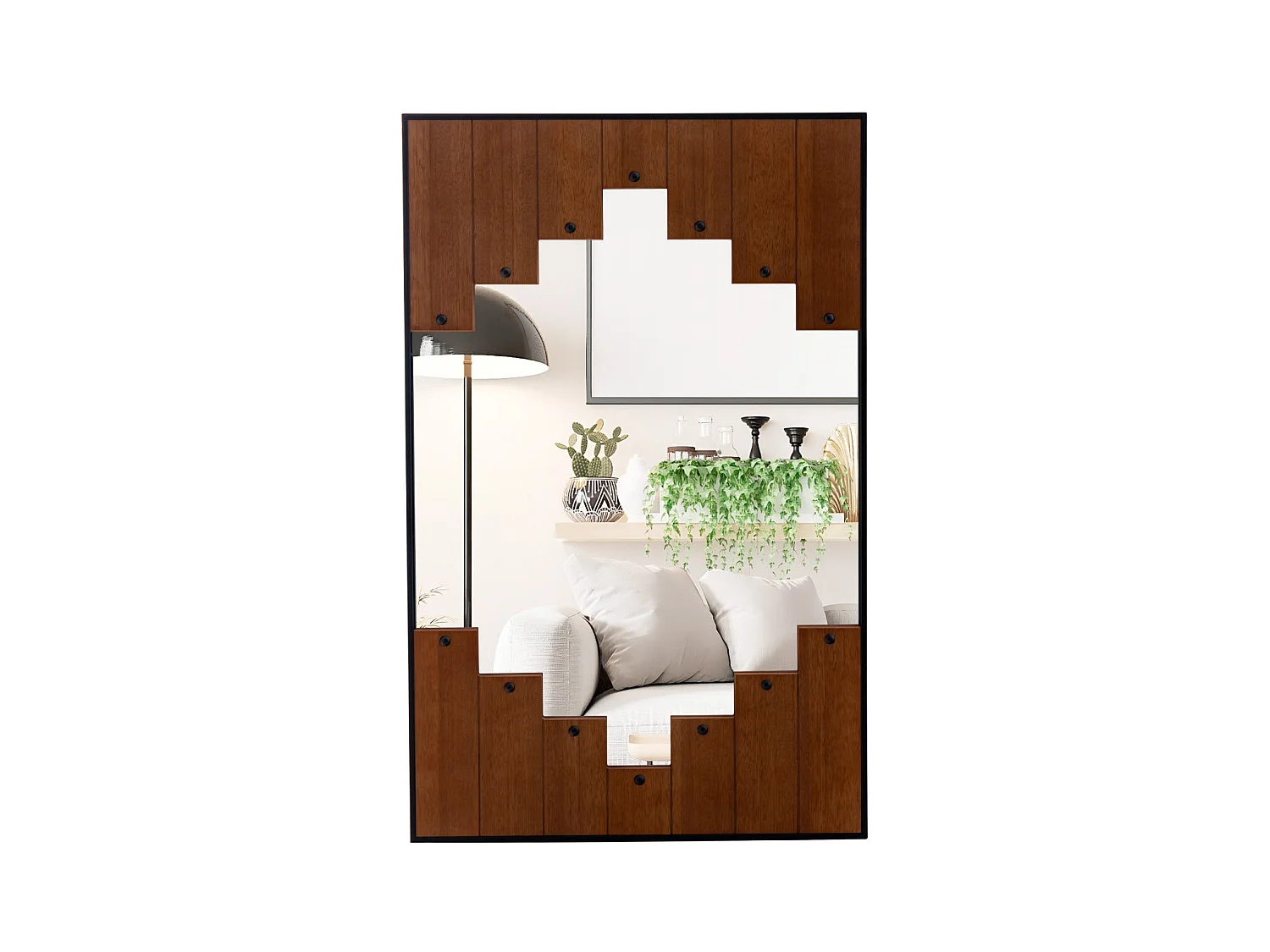 Specchio da parete decorativo rettangolare grande specchio da parete 100x66 cm con tasti del pianoforte cornice gancio a due vie per soggiorno nero 20_0009775