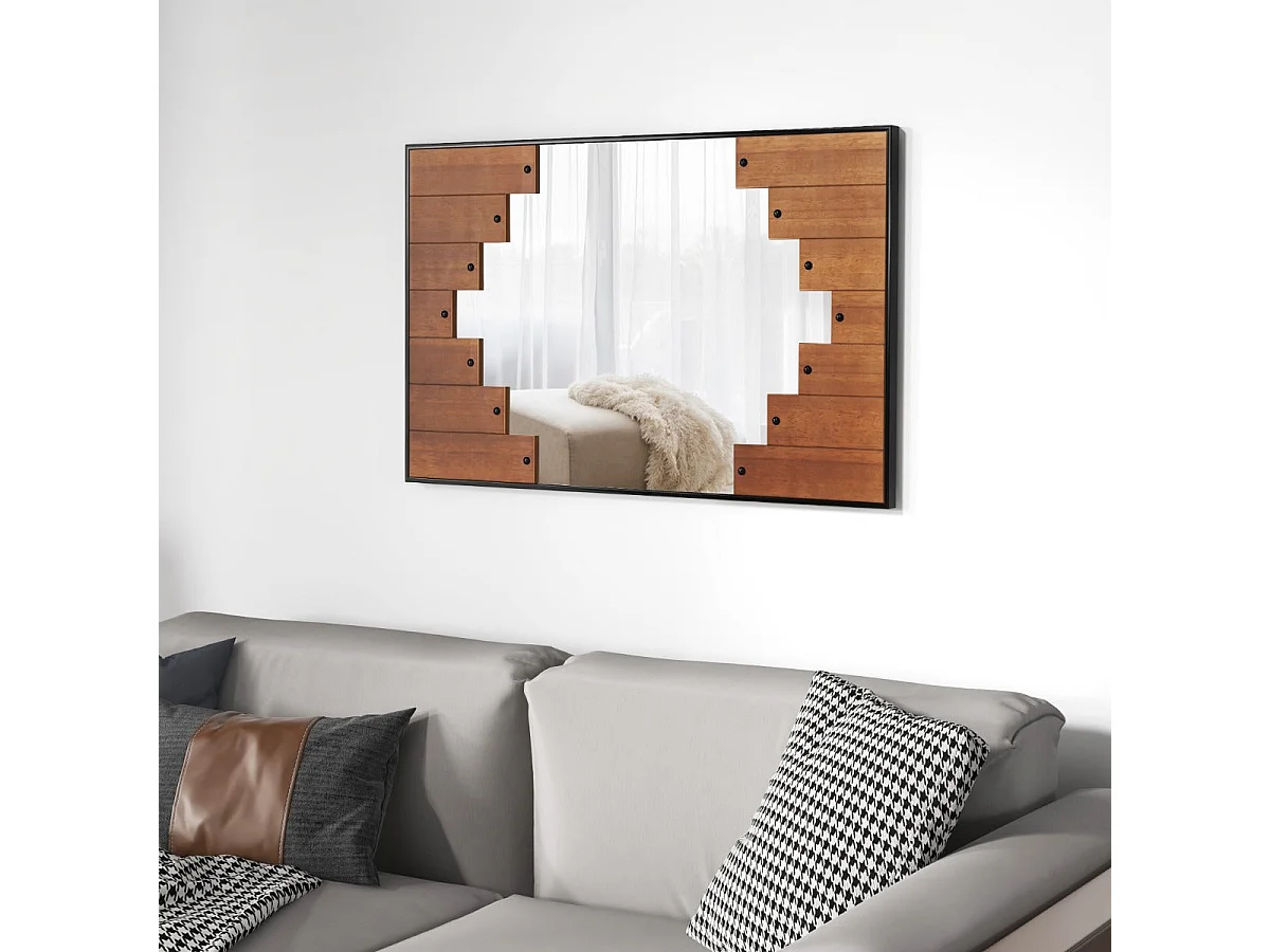 Miroir mural rectangulaire décoratif noire 100 x 3 x 66 cm 20_0009775