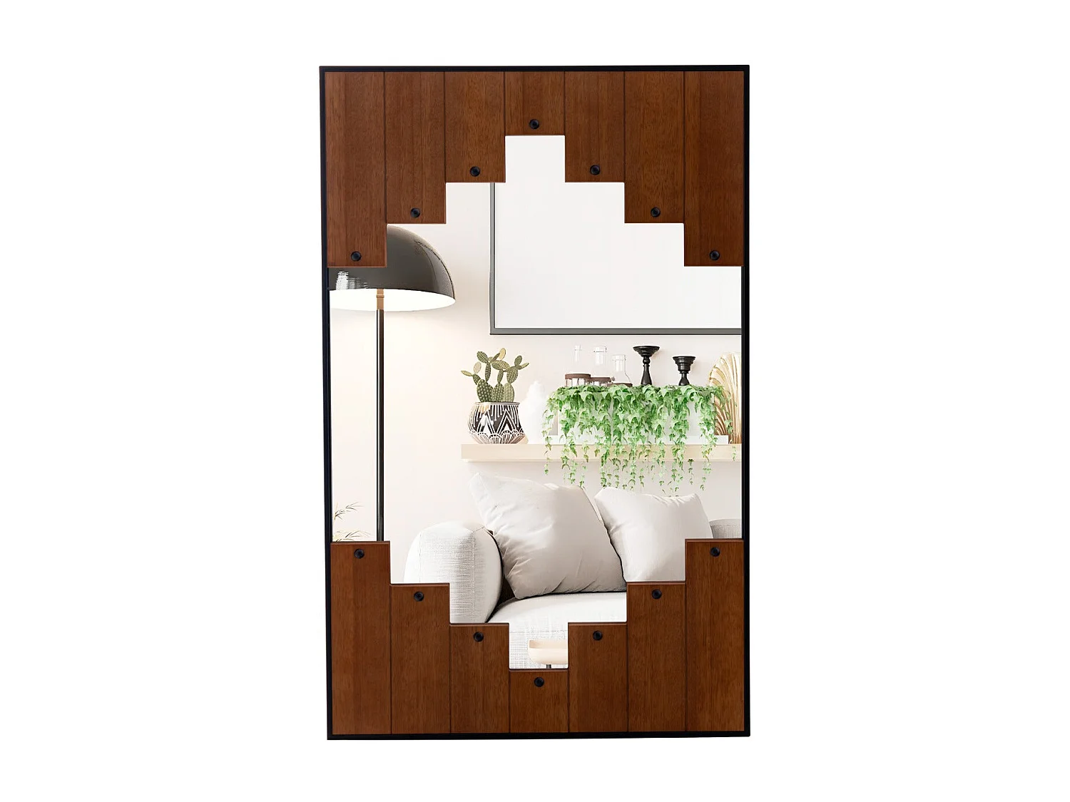 Miroir mural rectangulaire décoratif noire 100 x 3 x 66 cm 20_0009775