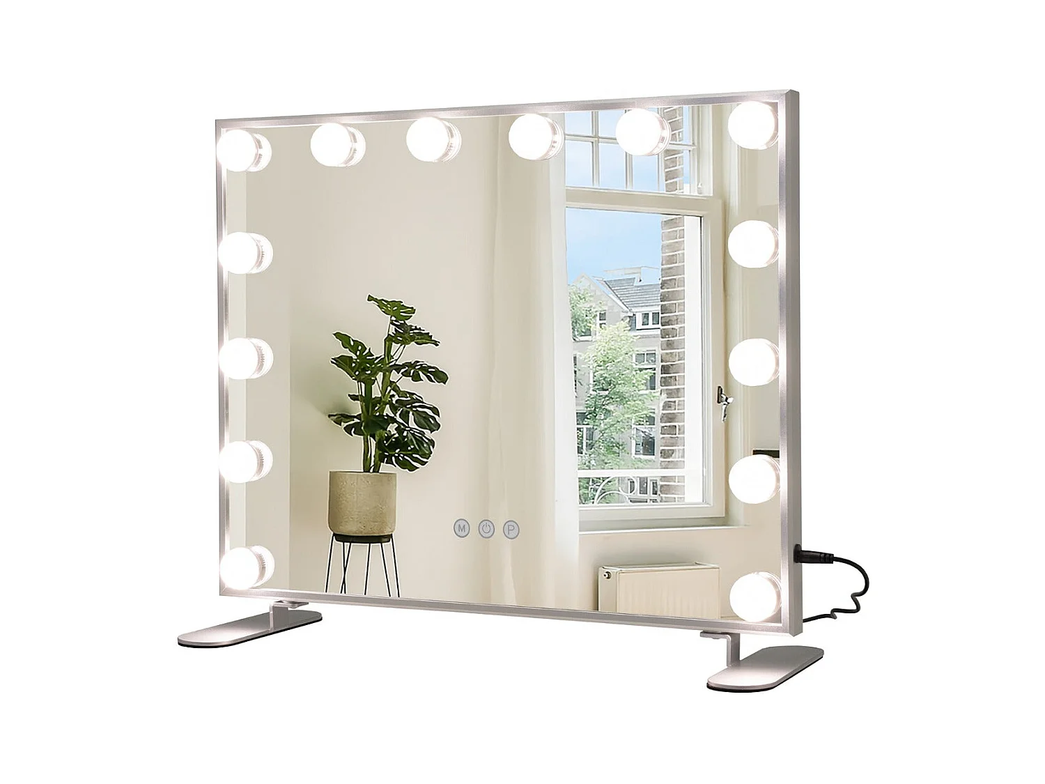 Specchio per il trucco Hollywood con 14 lampadine LED illuminazione touch luminosità regolabile bianco freddo/caldo/neutro 20_0006304