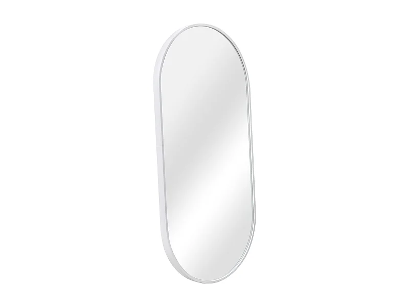 Espejo de pared con kit de montaje elíptico 40 x 80 cm blanco 03_0007897