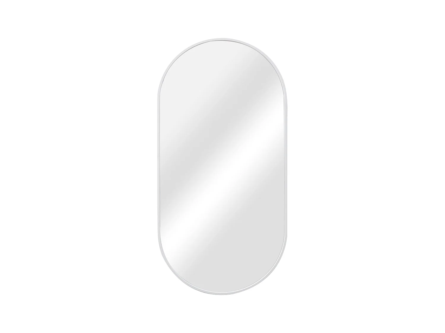 Espejo de pared con kit de montaje elíptico 40 x 80 cm blanco 03_0007897