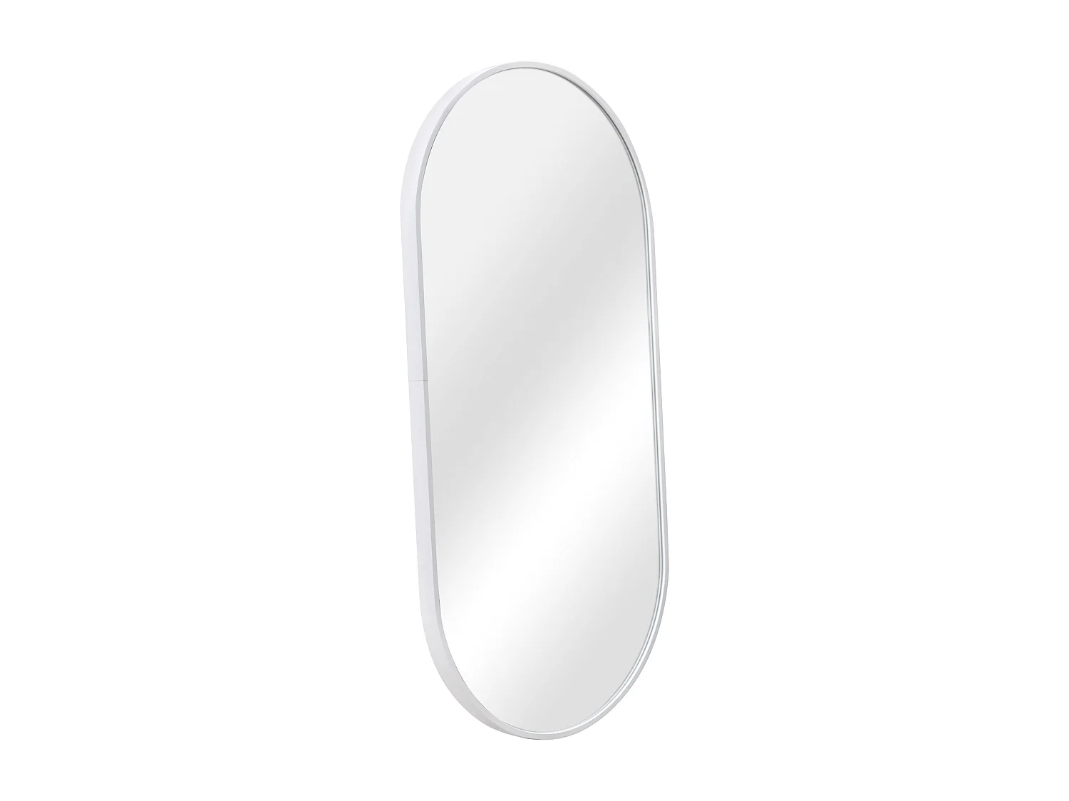 Espejo de pared con kit de montaje elíptico 40 x 80 cm blanco 03_0007897