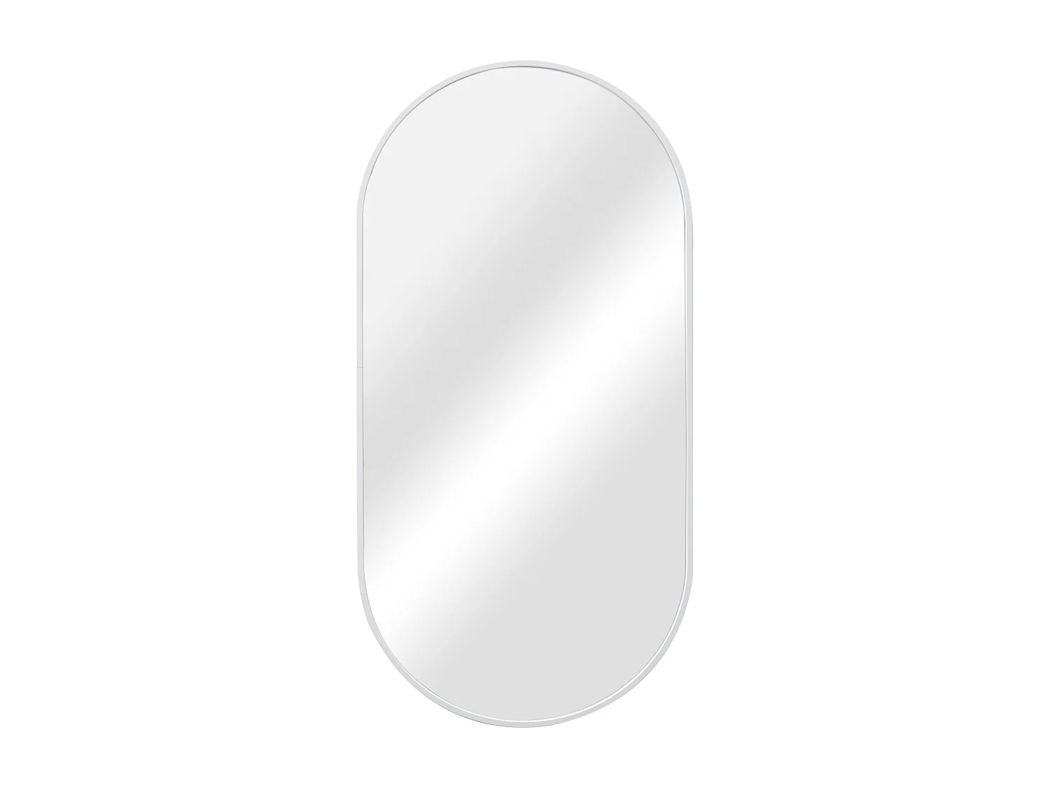 Espejo de pared con kit de montaje elíptico 40 x 80 cm blanco 03_0007897