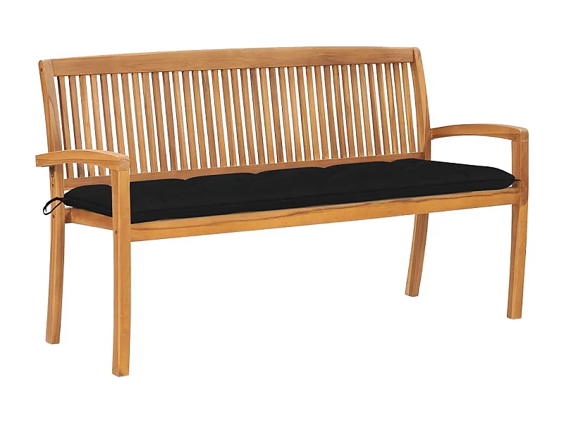 Banc de jardin meuble bois marron 159 x 57.5 x 90 cm 02_0011702