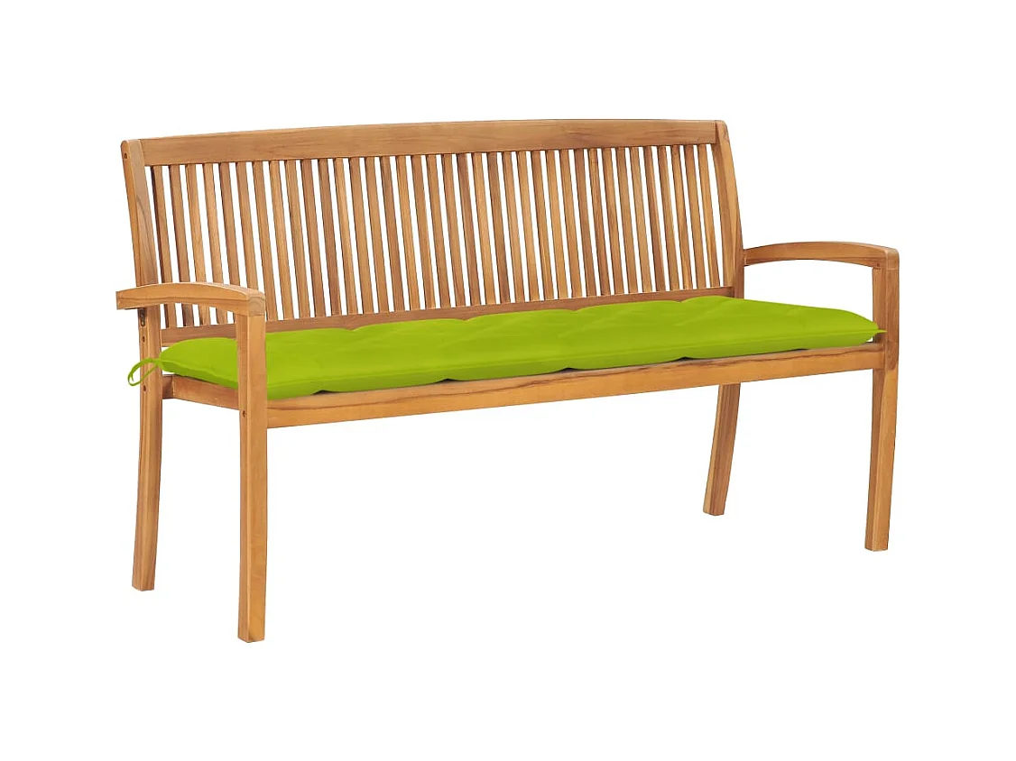Banc de jardin meuble bois marron 159 x 57.5 x 90 cm 02_0011687