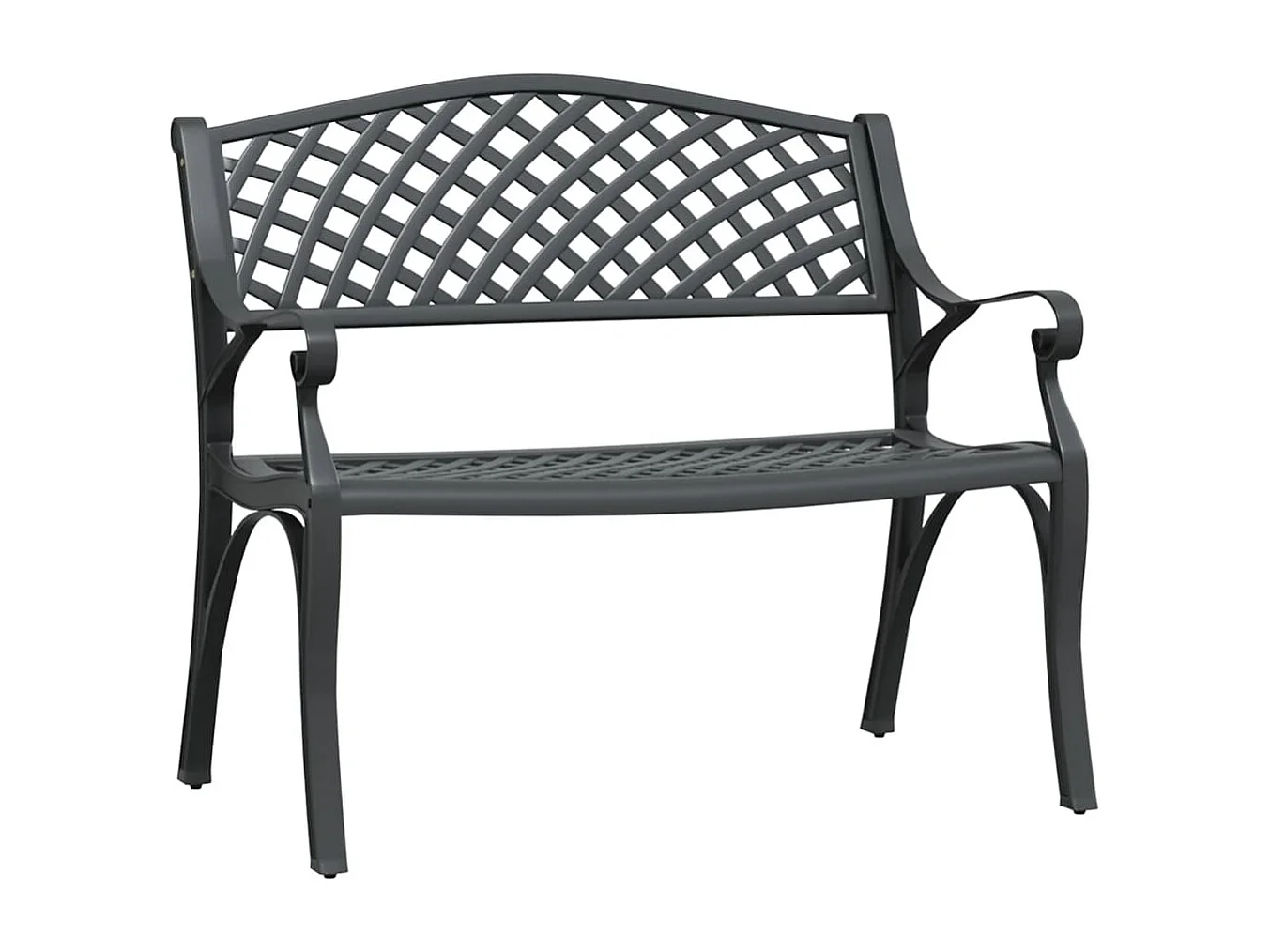 Banc de jardin meuble aluminium noire 102 x 50 x 83 cm 02_0011147