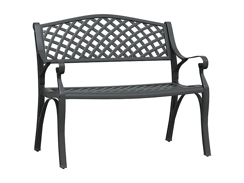 Banc de jardin meuble aluminium noire 102 x 50 x 83 cm 02_0011147