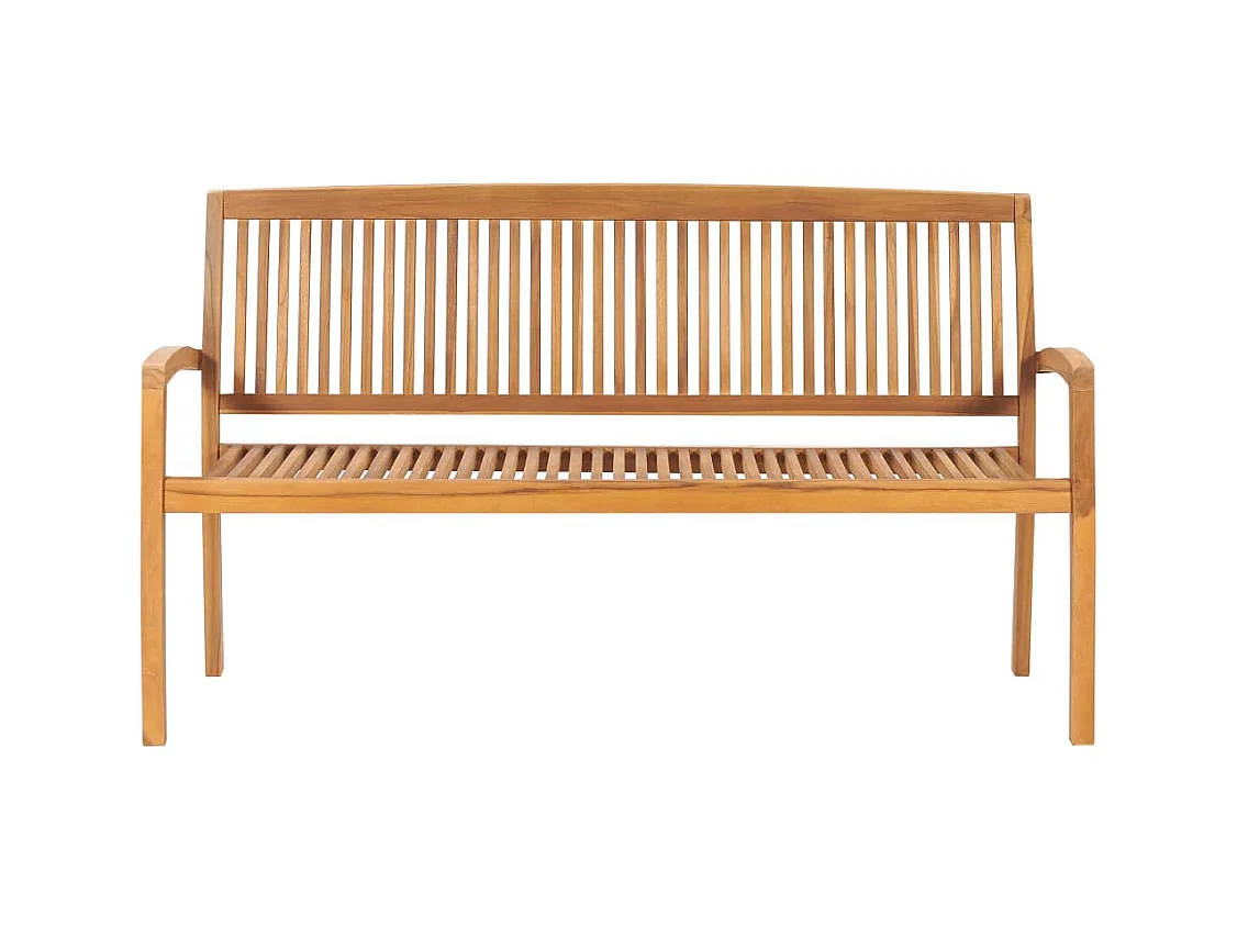 Banc de jardin meuble bois marron 159 x 57.5 x 90 cm 02_0011704