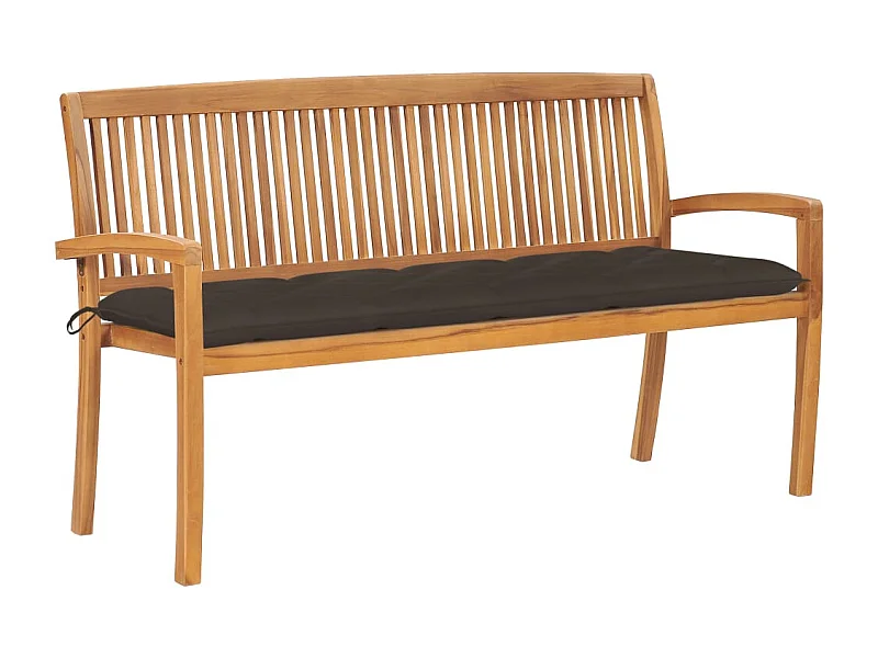 Banc de jardin meuble bois marron 159 x 57.5 x 90 cm 02_0011690