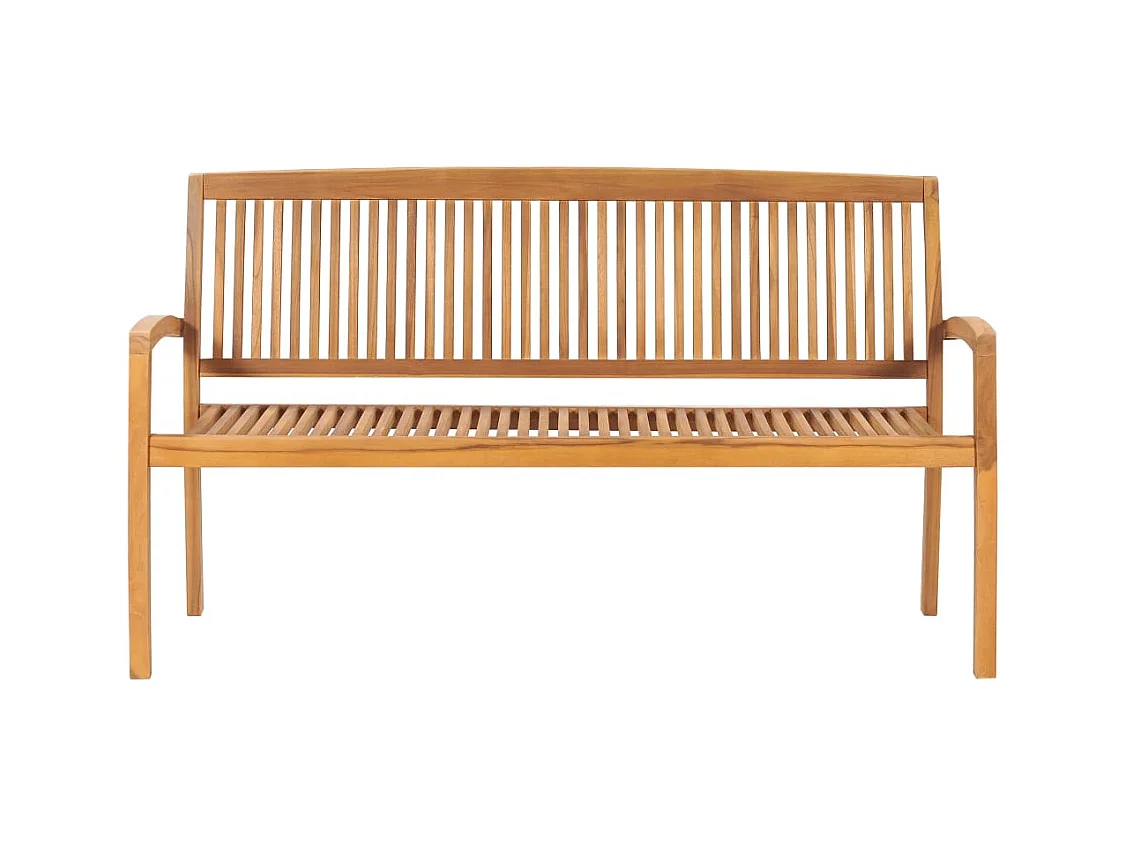 Banc de jardin meuble bois marron 159 x 57.5 x 90 cm 02_0011699