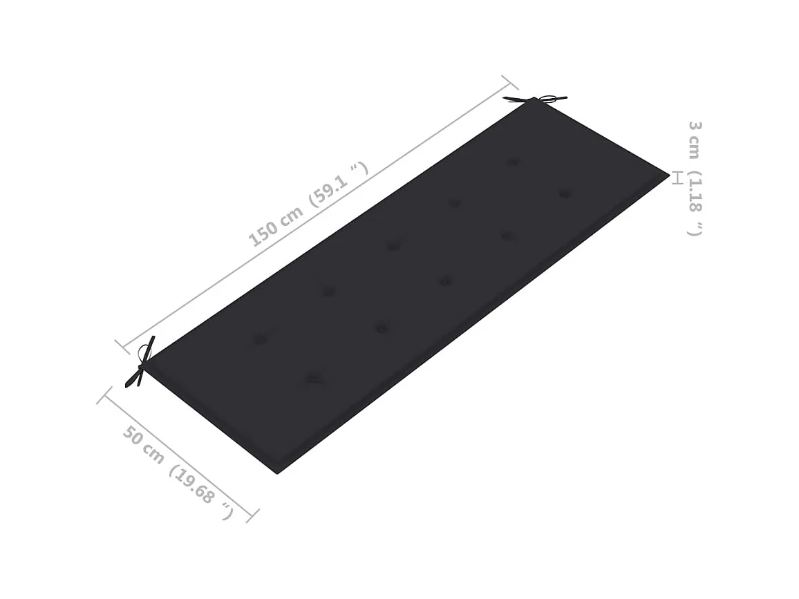 Banc de jardin meuble bois marron 159 x 57.5 x 90 cm 02_0011699