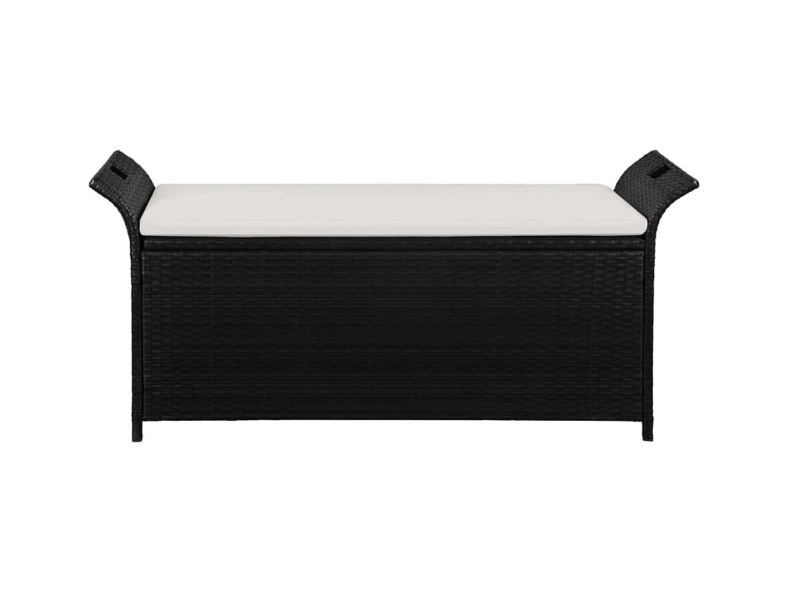 Banc de jardin meuble résine noire 138 x 50 x 60 cm 02_0011429