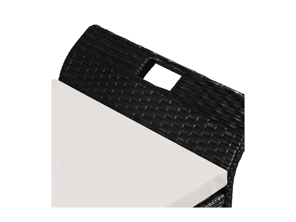 Banc de jardin meuble résine noire 138 x 50 x 60 cm 02_0011429