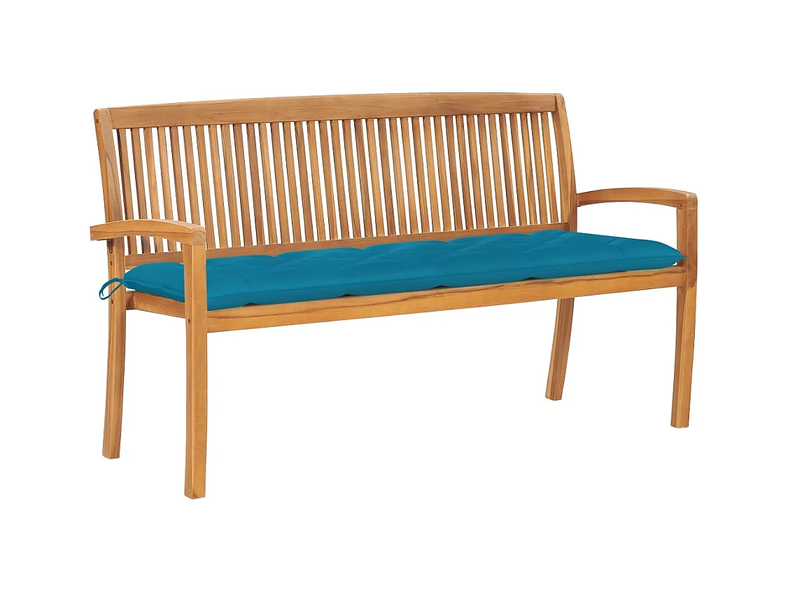 Banc de jardin meuble bois marron 159 x 57.5 x 90 cm 02_0011697