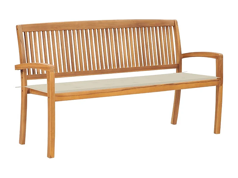 Banc de jardin meuble bois marron 159 x 57.5 x 90 cm 02_0011691