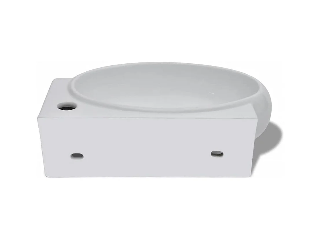 Pia de banheiro de cerâmica 41 x 28 cm com furo para transbordamento branco 02_0002492