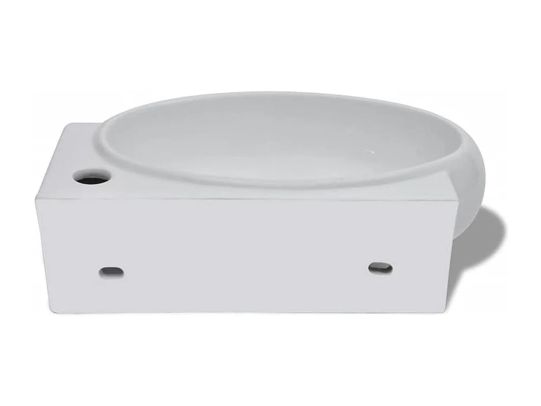 Pia de banheiro de cerâmica 41 x 28 cm com furo para transbordamento branco 02_0002492