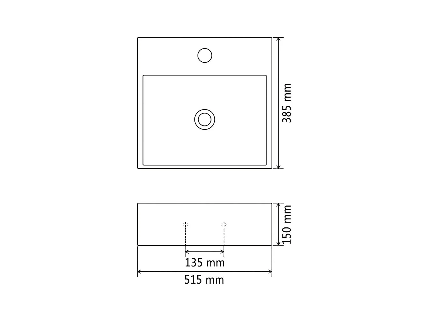 Vasque salle de bain blanche 51.5 x 38.5 x 15 cm 02_0002533