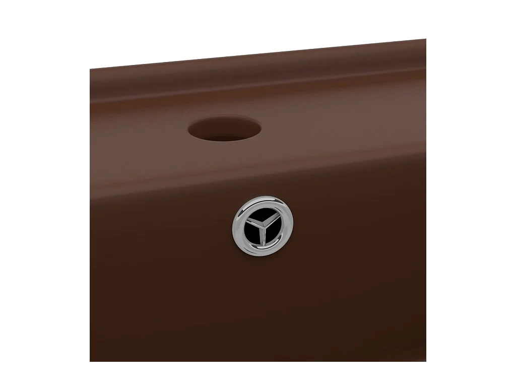 Pia quadrada com transbordamento marrom escuro fosco 41 x 41 cm cerâmica 02_0002693