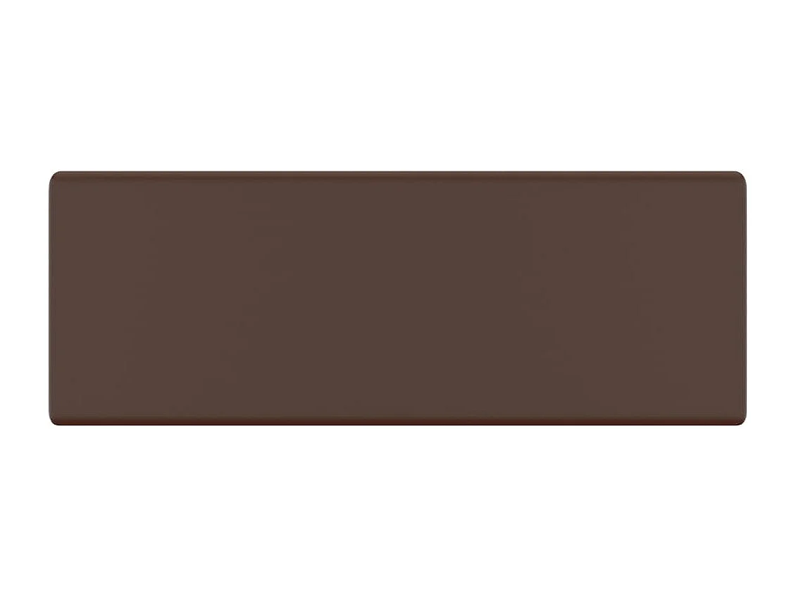 Fregadero cuadrado con rebosadero marrón oscuro mate 41 x 41 cm cerámica 02_0002693