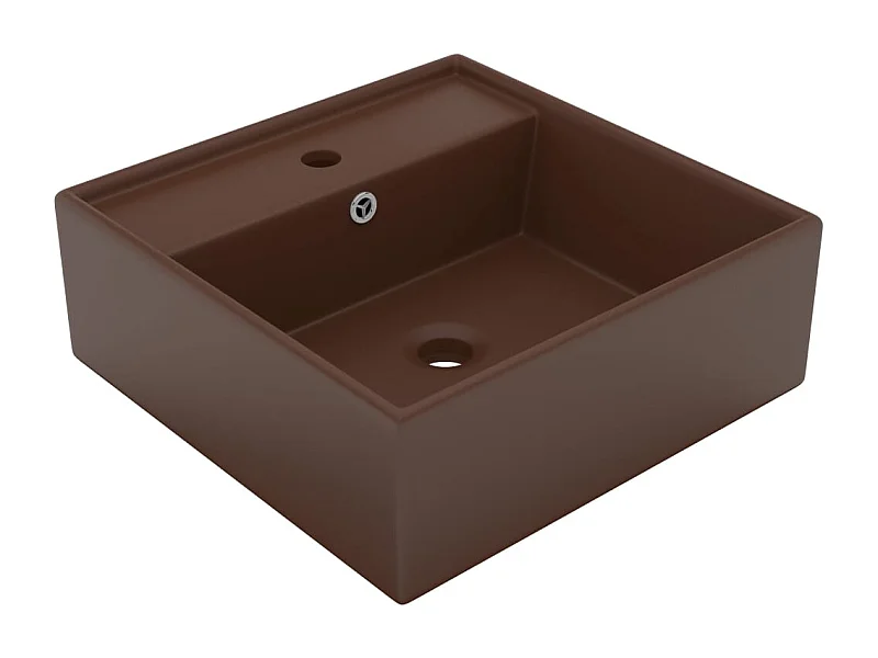 Lavabo carré à trop-plein marron 410 x 410 x 150 cm 02_0002693
