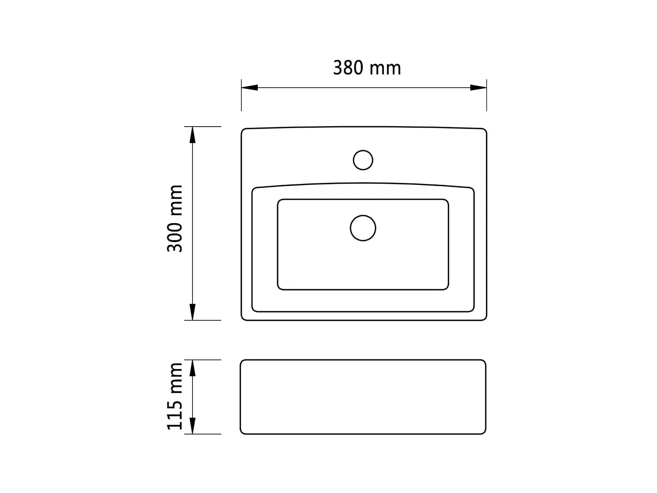 Pia retangular com furo 38 x 30 cm para banheiro em cerâmica preta 02_0002516
