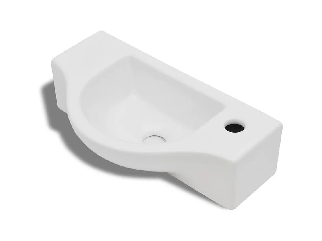 Lavabo hueco para baño 45 x 25 cm cerámica blanca 02_0002505