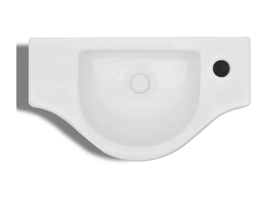 Pia com furo para banheiro 45 x 25 cm cerâmica branca 02_0002505