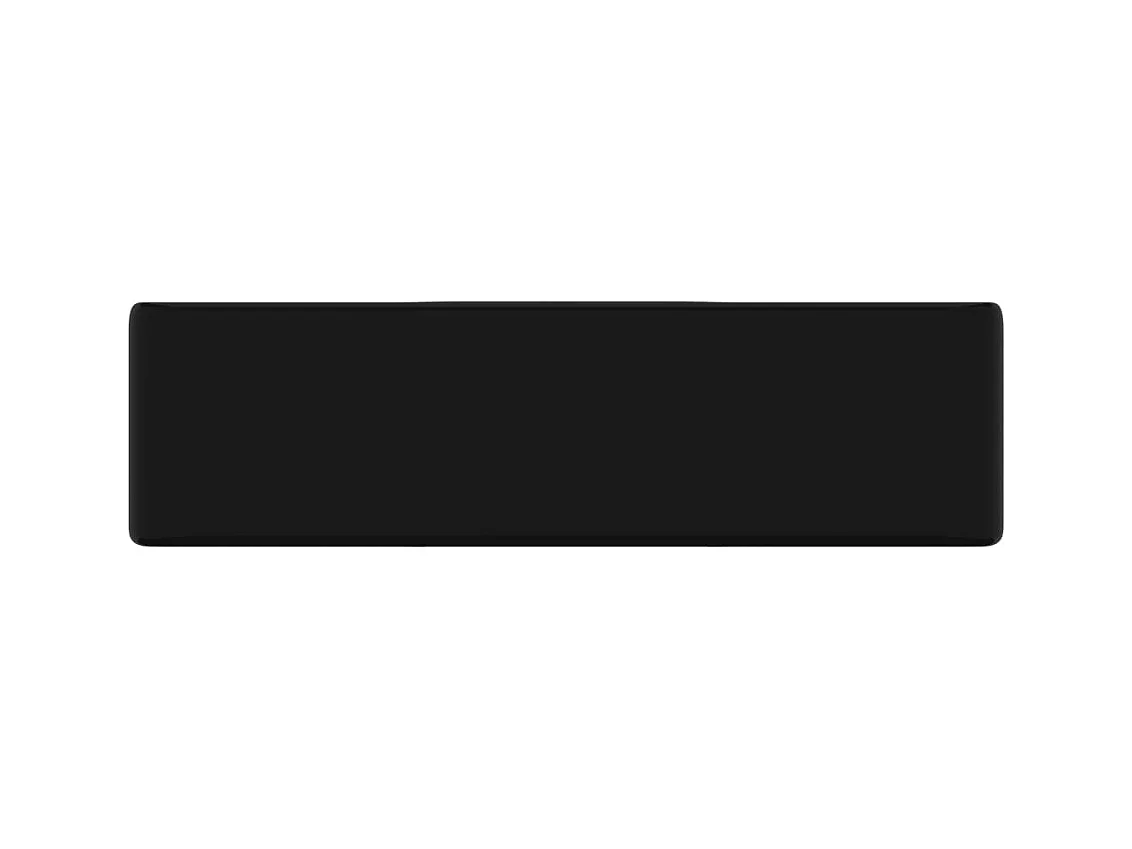 Lavabo cuadrado con orificio para grifo 48 x 37 cm cerámico para baño negro 02_0002512