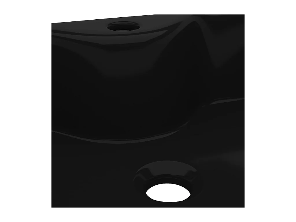 Lavabo cuadrado con orificio para grifo 48 x 37 cm cerámico para baño negro 02_0002512