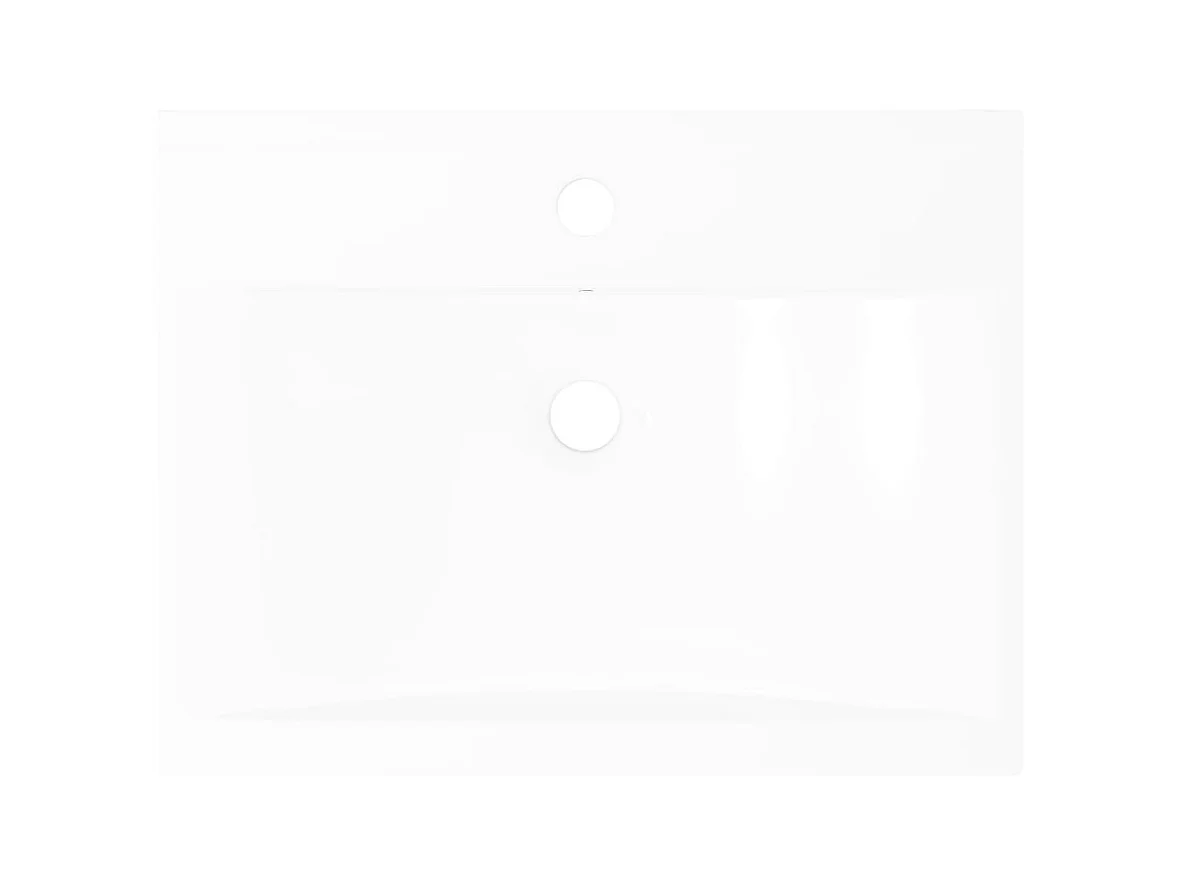 Pia de bancada retangular de cerâmica 60 x 46 cm Branco 02_0002486