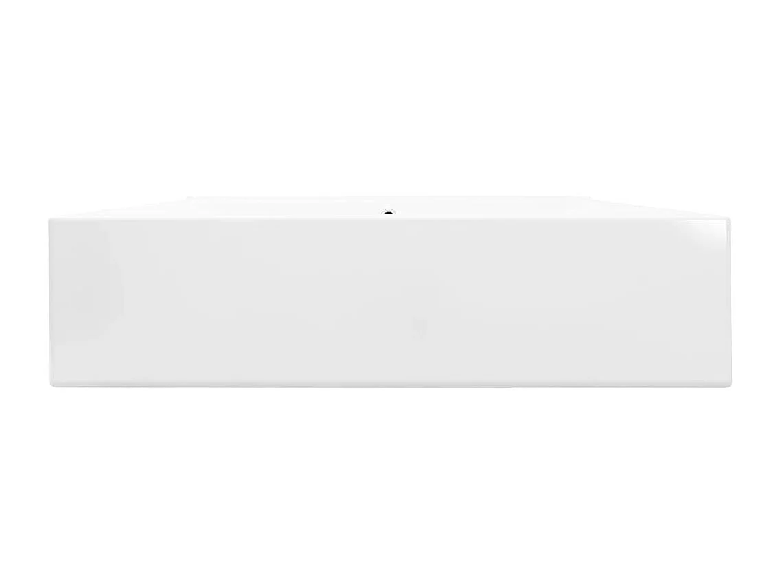 Pia de bancada retangular de cerâmica 60 x 46 cm Branco 02_0002486